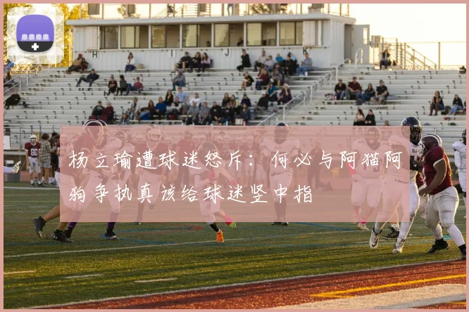 杨立瑜遭球迷怒斥：何必与阿猫阿狗争执真该给球迷竖中指